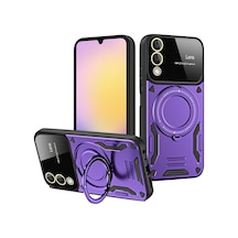 Galaxy Uyumlu S25 Edge Kılıf Joy Lens Standlı Kapak - Mor