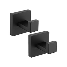 Dofolink 304 Paslanmaz Çelik Duvar Kanca, Siyah Kare Desenli, Banyo Havlu & Giysi Asıcı, 2 Adet, Dayanıklı Ve Kolay Kurulum Siyah