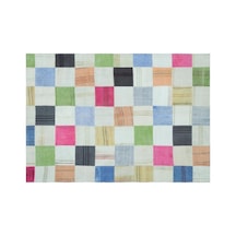 El Dokuması Patchwork Vintage Yün-pamuk Renkli Halı 25362 160 X 230 Cm Çok Renkli