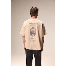 Grimelange Leonte Erkek Kontrast Yakalı Vizon - Bej T-shirt Bej - Vizon