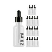 Afracam Şeffaf 20 Ml Kapaklı Dropper Damlalık Cam Şişe 18 Adet Siyah