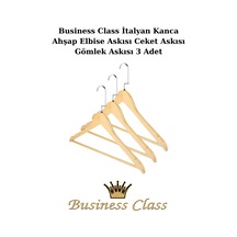 Ceket Askısı Business Class 45 Cm İtalyan Kanca Buluz Elbise Ahşap Askı 3 Adet Diğer
