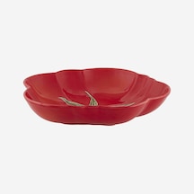Kırmızı Seramik Çukur Tabak 25 Cm
