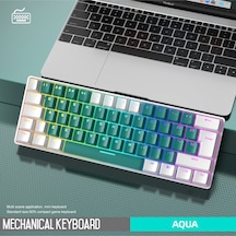 T60 Mini Rgb Oyun Klavyesi Gaming Mekanik 62 Tuşlu 18 Rgb Led Usb Tip-c Kablosu