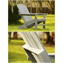 Mandu Adirondack Ahşap Bahçe Sandalyesi Gri Antrasit