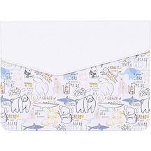 Canvas Artisan E50-13 14 Inç Dizüstü Bilgisayar Kasası Hayvanlar Desen Baskısı Manyetik Kapak Zarfı Dizüstü Bilgisayar Kılıfı Yurt Dışından