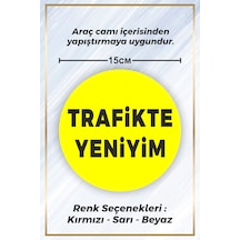 Trafikte Yeniyim Sticker Etiket - 15cm - Sarı Renk - Araç Camı İçerisinden Yapıştırılır Sarı
