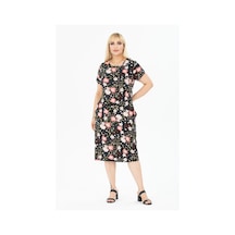 Yazlık Cepli Büyük Beden Elbise 34d-2397 Çok Renkli