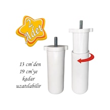 2 Adet Ayarlı Destek Ayağı 13 X 19 Cm Beyaz Gizli Ayak Mobilya Kanepe Baza Koltuk Dolap Tv Ünitesi
