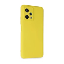 Xiaomi Redmi Note 12 5g Uyumlu Kılıf Nano İçi Kadife Silikon - Sarı