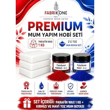 Premium Mum Yapım Hobi Seti - Parafin Wax 1 Kg - 2'li Toz Mum Boyası Seti - Kırmızı, Mavi Bkfabpw1kg2km Karışık