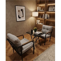 Premium İkili Koltuk Seti Ve Orta Sehpa - Pencere Önü Okuma Köşesi - Mutfak Ve Kapalı Balkon Oturma Antrasit Premium İkili Koltuk Seti Ve Orta Sehpa - Pencere Önü Okuma Köşesi - Mutfak Ve Kapalı Balkon Oturma Antrasit