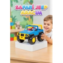 Safari Jeep Aracım Eğlenceli Ve Dayanıklı Özel Tasarım Mavi 22 Cm Oyuncak Arazi Aracı