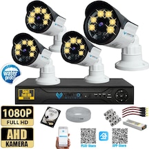 4 Kameralı Set 500 Gb Hdd Full Hd Gece Görüşlü Güvenlik Kamerası