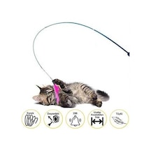 Buffer Teleskopik Tüylü Zilli Kedi Oltası 100 CM