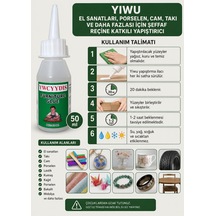 Yıwu El Sanatları, Porselen, Cam, Takı Ve Daha Fazlası İçin Şeffaf Reçine Katkılı Yapıştırıcı 50 Ml