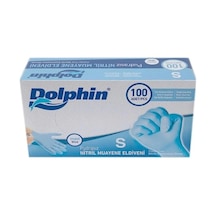 Dolphin Pudrasız Mavi Nitril Medikal Muayene Eldiveni S 100 Adet