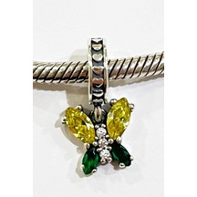 Yerli Üretim Renkli Kelebek Sallantılı Charm Gümüş 94500334
