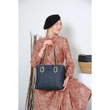 Just Polo Kadın Siyah Taba Büyük Boy 4 Bölmeli Günlük Kullanıma Uygun Tote Bag Omuz Çantası 234028mh Siyah - Taba