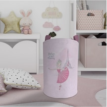Mekta Home Bebek Ve Çocuk Odası Balerin Kız Ve Eyfel Kulesi Desenli Oyuncak Sepeti Renkli Çok Renkli