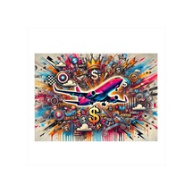 Soyut Renkli Finans Deseni Art Mdf Tablo