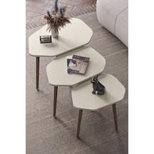 Bezos Trio Zigon Sehpa Ekru 3'lü Hb006
