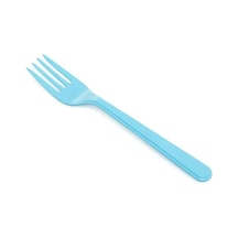 Plastik Turkuaz Renkli Lüx Parti Doğum Günü Çatal - 18 Cm. - 25 Adetlik 10 Paket Turkuaz