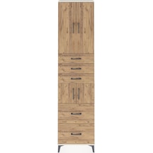 Arges Dolap 4 Raflı 5 Çekmeceli 4 Kapaklı 60x30x243 Aytaşı-çam Aytaşı