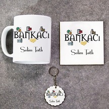 Bankacı Hediye Seti Kupa Bardak+Altlık+Anahtarlık