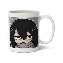 My Hero Academia Aizawa Avatar Anime Baskılı Beyaz Porselen Kupa Bardak Beyaz