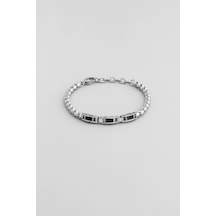 Metalik Stil Erkek Çelik Zincir Bileklik Çelik