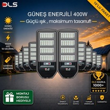 10'lu Paket Dls 400w Güneş Enerjili Solar Sokak Ve Bahçe Lambası, Lifepo4 Bataryalı, Ip66, Hareket Sensörlü, Uzak