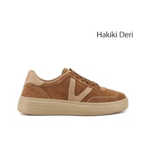 Diğer Kadın Taba Süet Bağcıklı Hakiki Deri Sneaker Dyza85245736