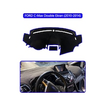Ford C-max Double Ekran 2010-2014 Torpido Koruma Halısı Mavi Kenar