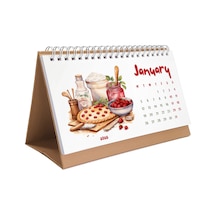 2026 Masa Takvimi, Vintage Fırın Ve Mutfak Sanatları Takvimi, 2026 Desk Calendar, Vintage Baking Cal Kahverengi