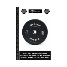 Özel Seri Ekipman Fitness Antrenor Bumper-10 Kg Bumper Olimpik Plaka 10 Kg Siyah Renk