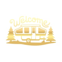 Welcome Karavan Sticker 17x17 Cm Gold
