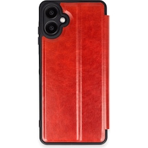 Samsung Galaxy A06 Kılıf Flip Cover - Kırmızı Düz Renkli