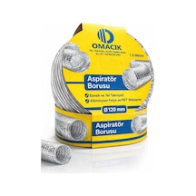 Alüminyum Aspiratör Davlumbaz Havalandırma Borusu 120 Mm X 1.5 Metre Gümüş - 825490019
