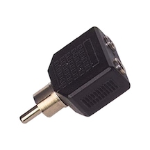 Rca Erkek - 3.5 Mm Stereo 2 Dişi Çevirici Jack