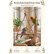Mivra Pets 2'li Kuş Oyuncağı Ahşap Salıncak + Stres İpi