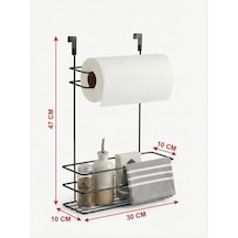 Dolap İçi Asılabilir Metal Kağıt Havluluk Ve Deterjan Sepeti Organizer Dolap Kapağına Asılabilir Kağıt Havlu Askılığı, Deterjan Düzenleyici Raf, Mutfak Ve Banyo Kapak İçi Metal Organizer 1