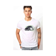 Vw Wosvos Beetle Baskılı Beyaz Erkek Tshirt