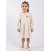 Xo Kids Kız Çocuk Elbise 4-8 Yaş 1622 Ekru