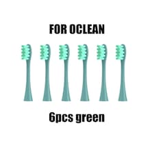 6 Adet Yeşil Fırça Kafaları Oclean X Pro Z1 F1 Bir Hava 2 Se Elektrikli Diş Fırçası Vakum Mühürlü Paketlenmiş Yedek
