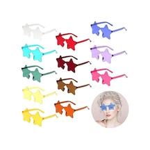 Yıldız Şekilli Çerçevesiz Parti Gözlüğü 6 Renk 6 Adet