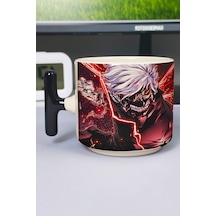Tokyo Ghoul Anime Baskılı Seramik Lüks Kupa 1 Adet T Şeklinde Özel Siyah Kulp Dalga Kulp V5t Çok Renkli