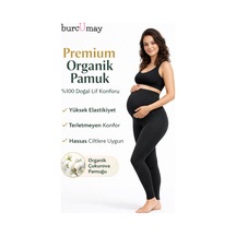 Pamuklu Yüksek Bel Göbek Destekli Ve Siyah Esnek Penye Hamile... Siyah