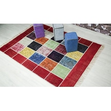 Patchwork El Dokuma Antik Anadolu Halısı Simbad Çok Renkli