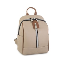 Nas Bag Büyük Boy Geniş İç Hacim Kadın Sırt Çantası Kum Taba Gofraj Çok Renkli